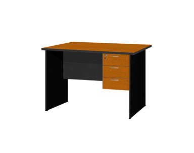 Writing Table cherry color With 3 Fixed Drawers