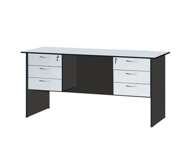 writing table with double 3 fixed drawers