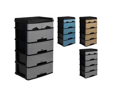 6 Tier Drawers Plastic Cabinet 2S4B