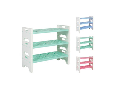 2 Tone Color Modern Plastic Shoe Rack-3Layer